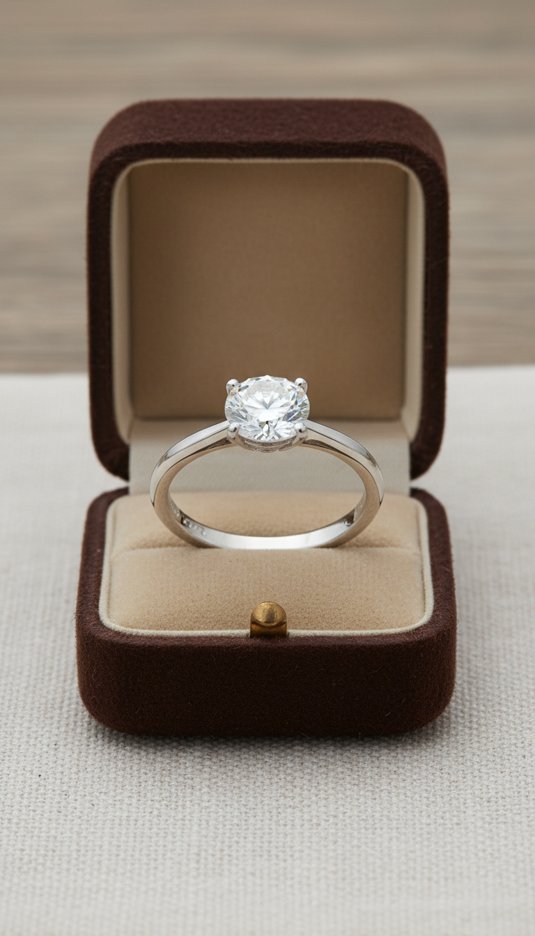 Classic Solitaire Diamond Ring in Platinum